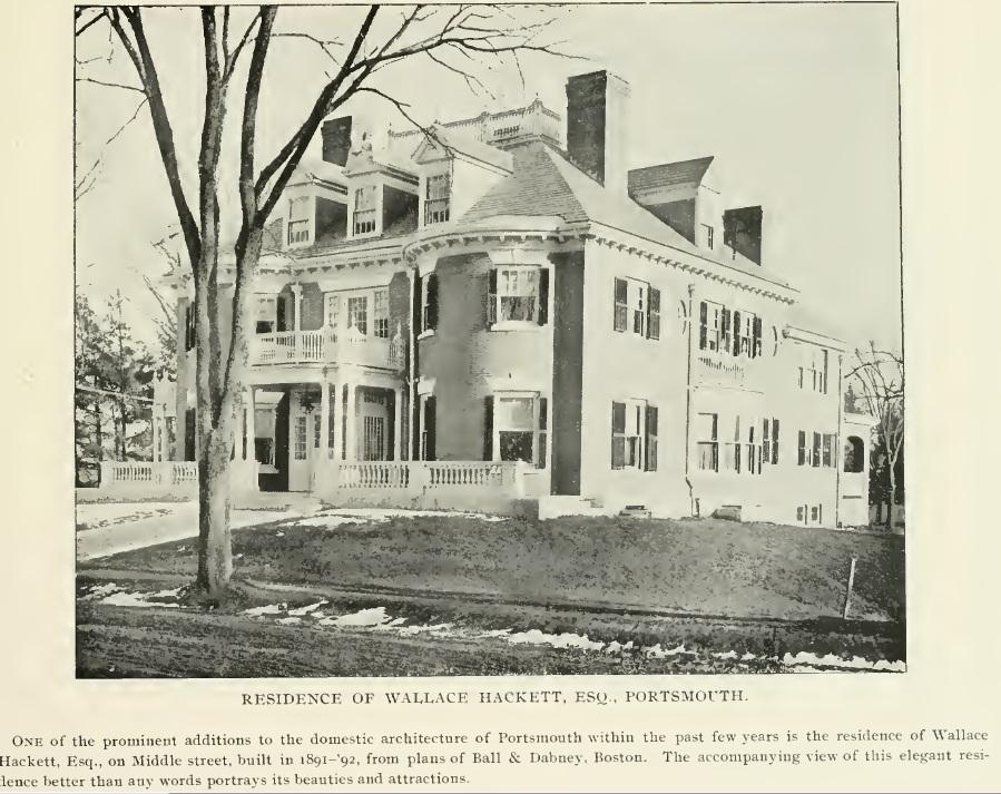 Wallace Hackett Home, Middle St Portsmouth, 1895