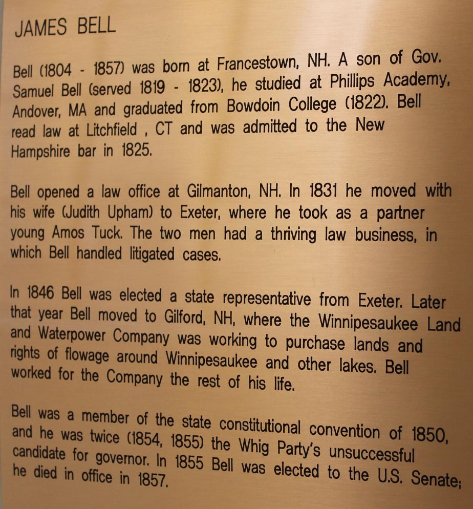 James Bell NH State House Portrait Plate
