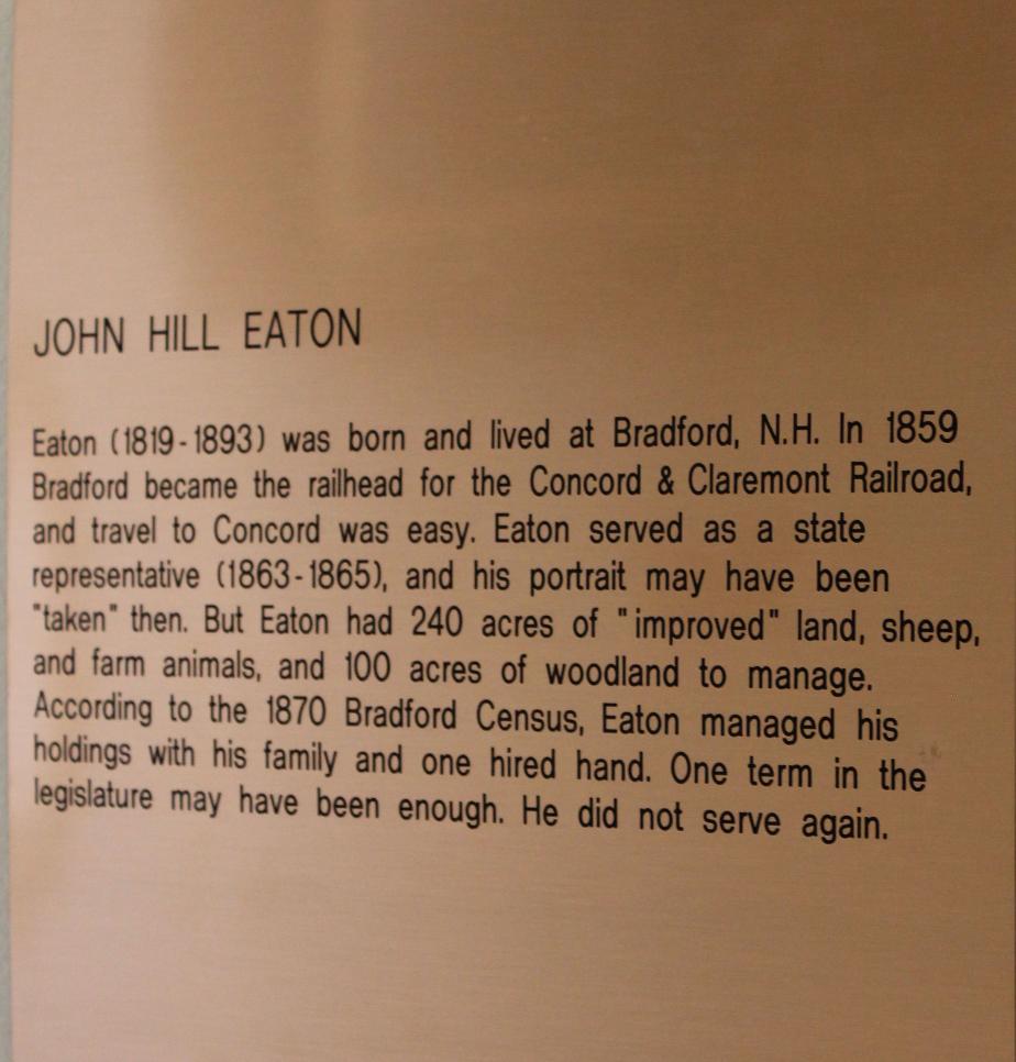 John Hill Eaton NH State House Portrait Plate