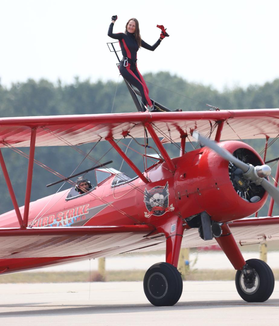 Thunder Over New Hampshire 2025 Airshow - Carol Pilon Third Strike Wing Walking