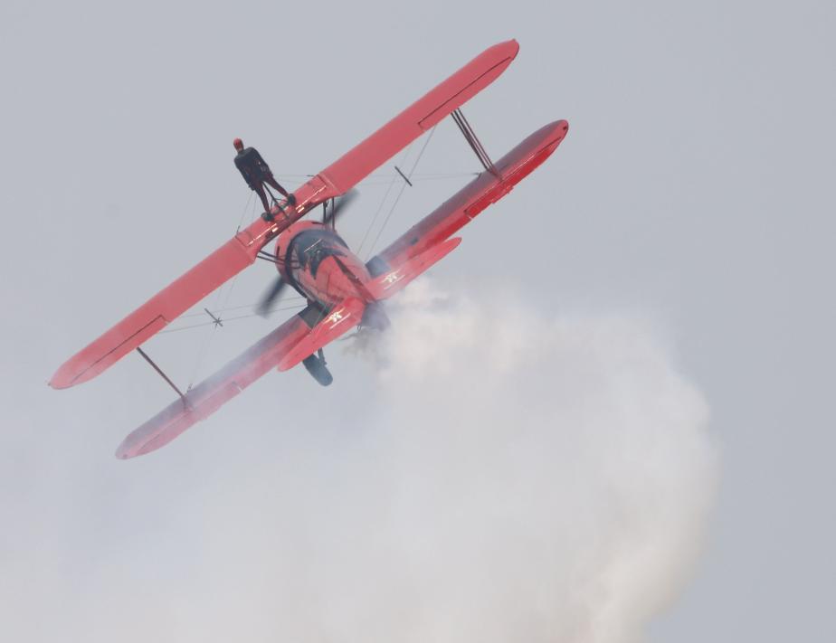 Thunder Over New Hampshire 2025 Airshow - Carol Pilon Third Strike Wing Walking