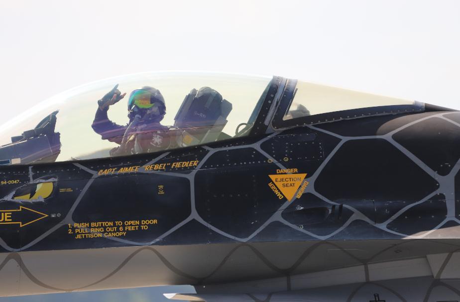 Thunder Over NH 2023 Airshow F-16 Viper Demo Team Aimee Fiedler