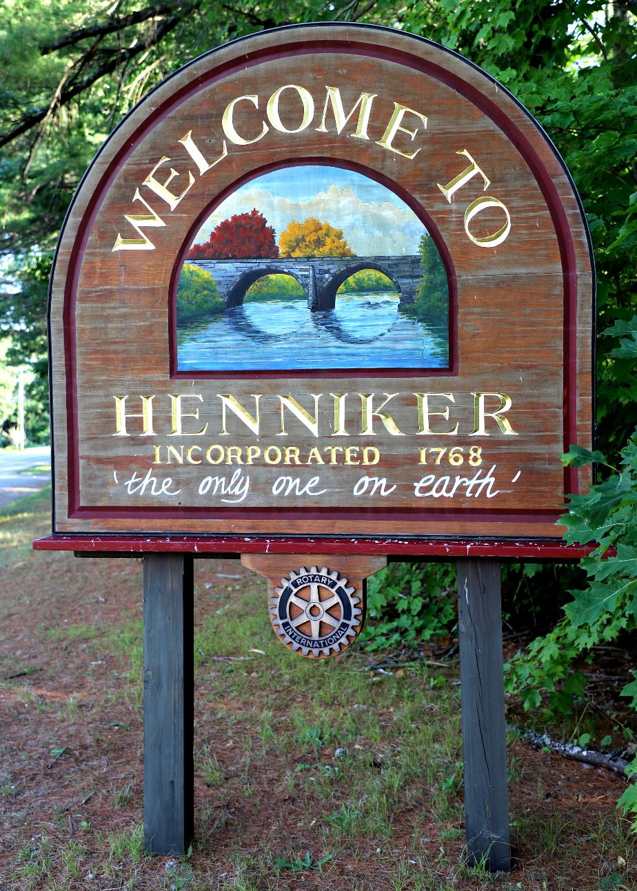 Henniker New Hampshire Town Welcome Sign