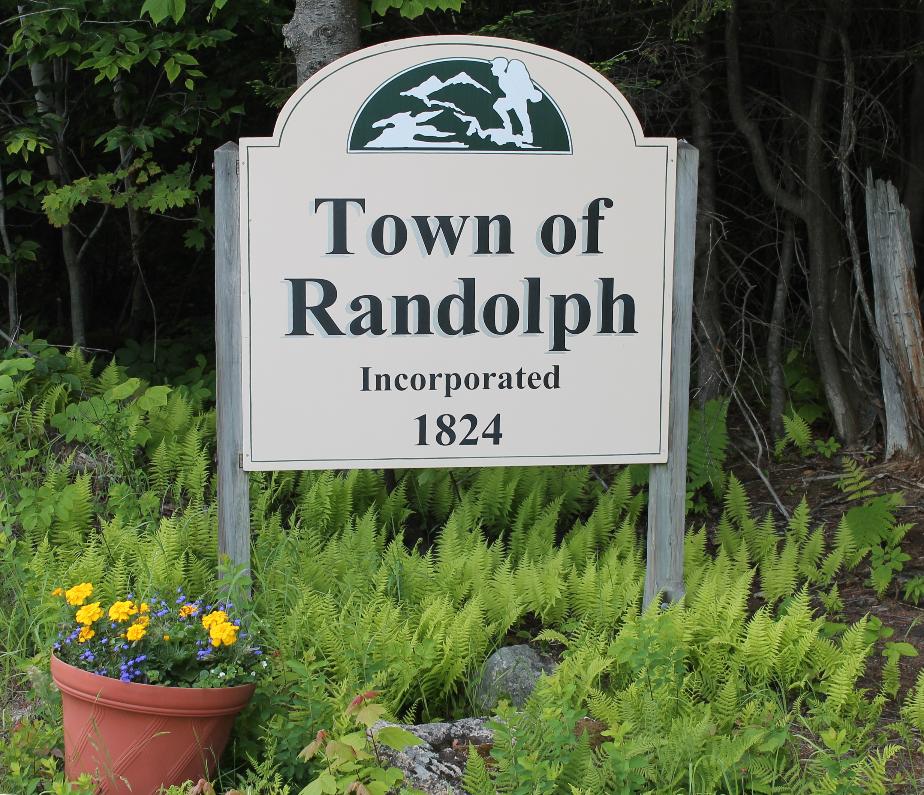 Randolph New Hampshire Town Welcome Sign