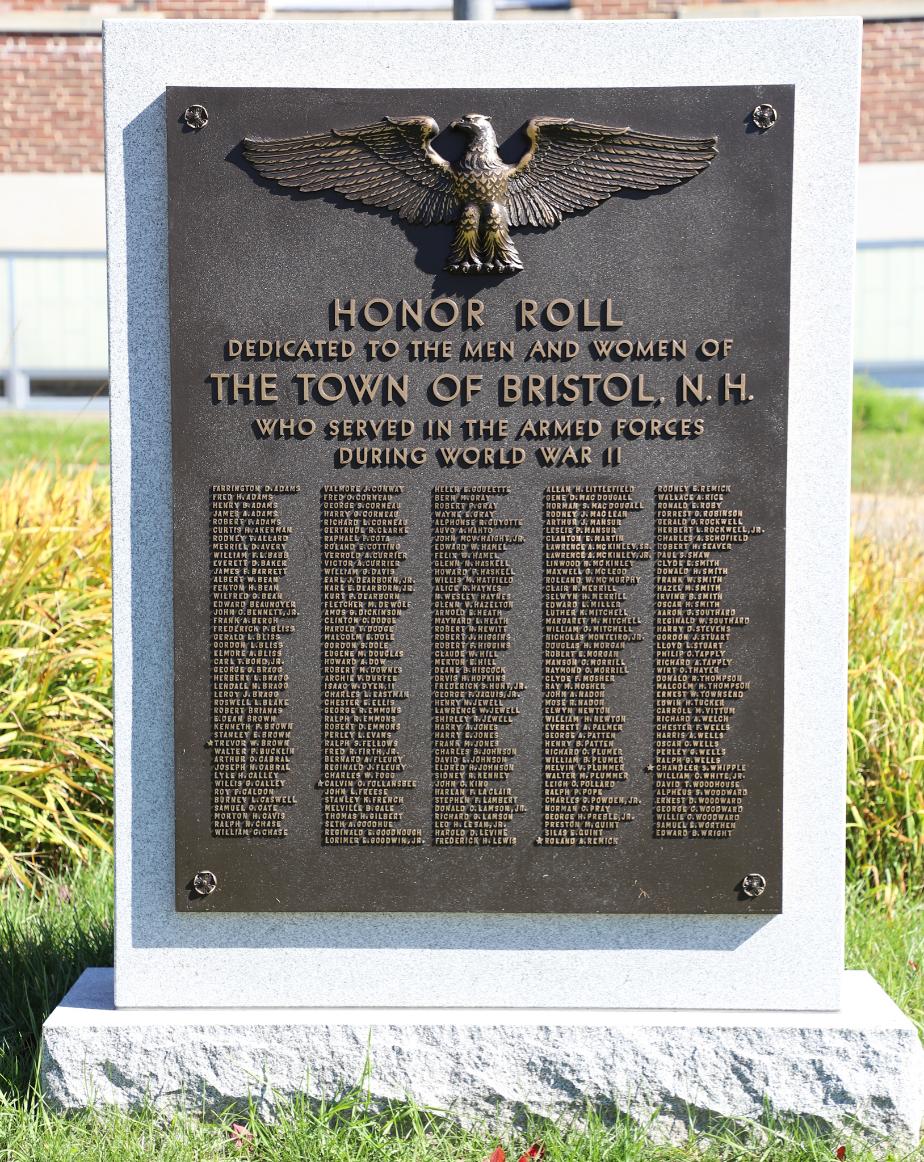 Bristol New Hampshire World War II Veterans Memorial