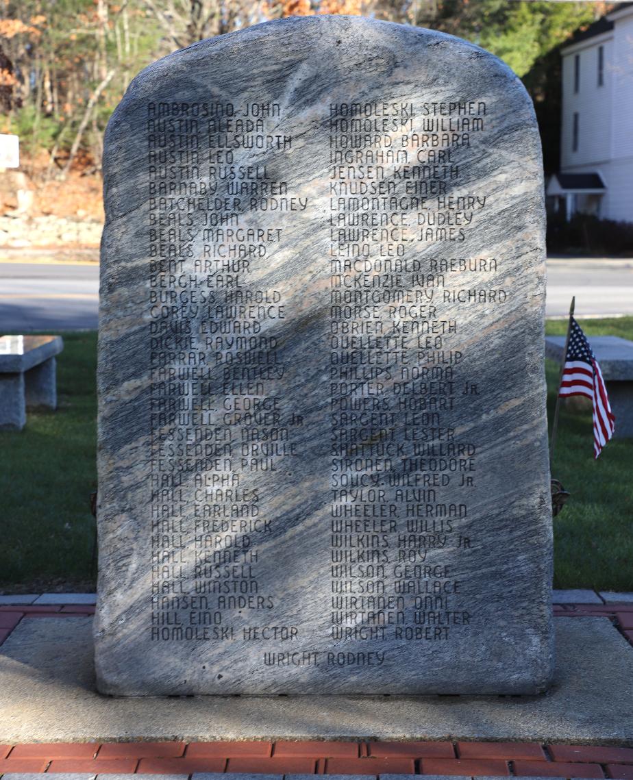 Brookline New Hampshire WWII Veterans Memorial