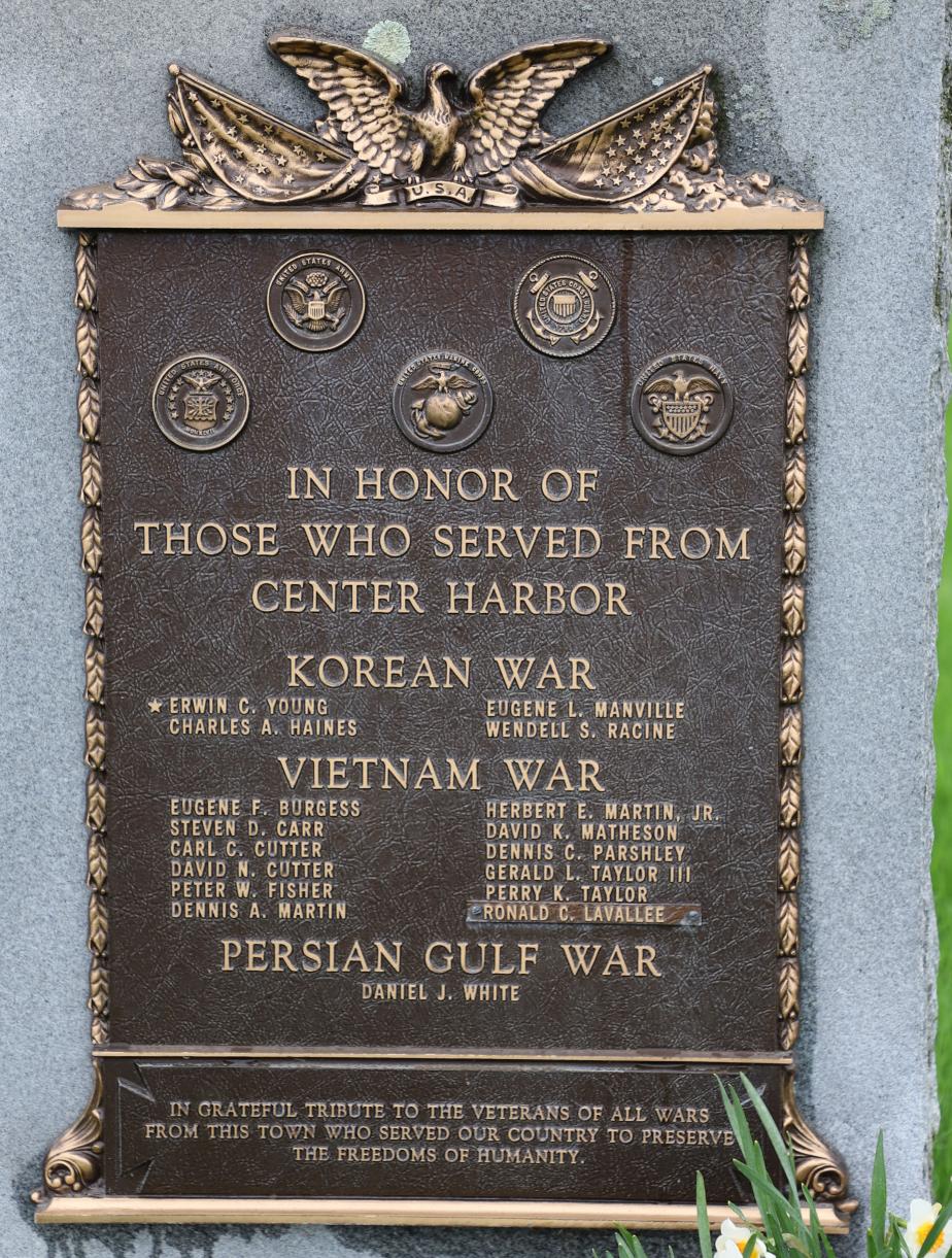 Center Harbor New Hampshire Veterans Monument - Korean War & Vietnam War
