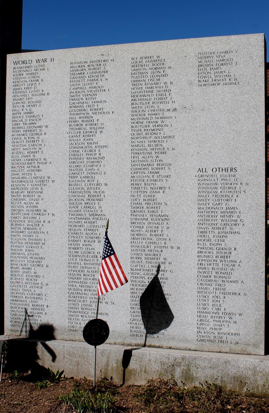 Conway New Hampshire World War II Veterans Memorial