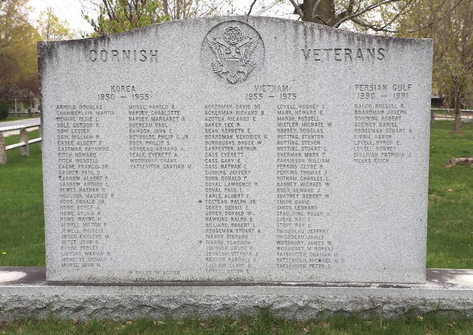 Cornish NH Post-WWII Veterans Memorial