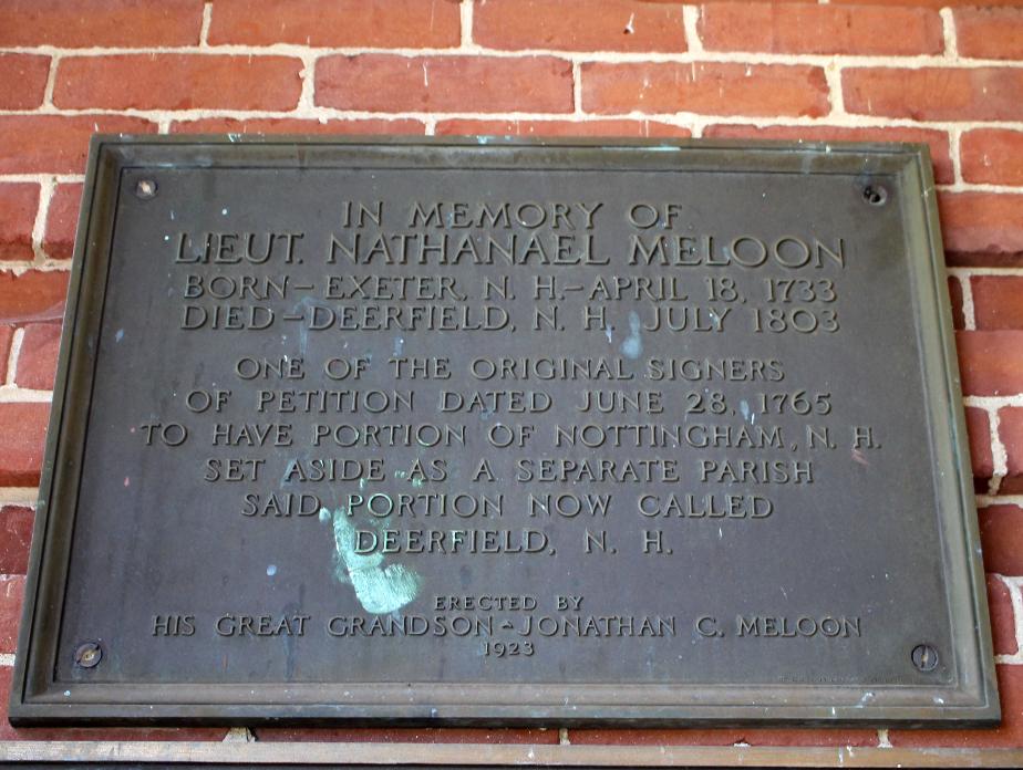 Nathanael Maloon Memorial Plaque - Deerfield NH