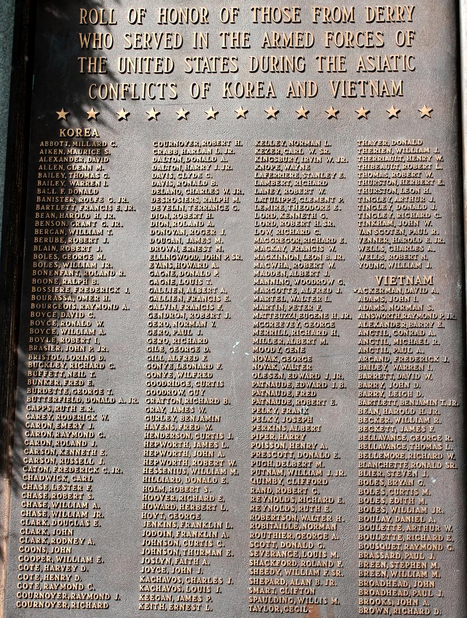 Derry NH Korean War & Vietnam War Veterans Memorial