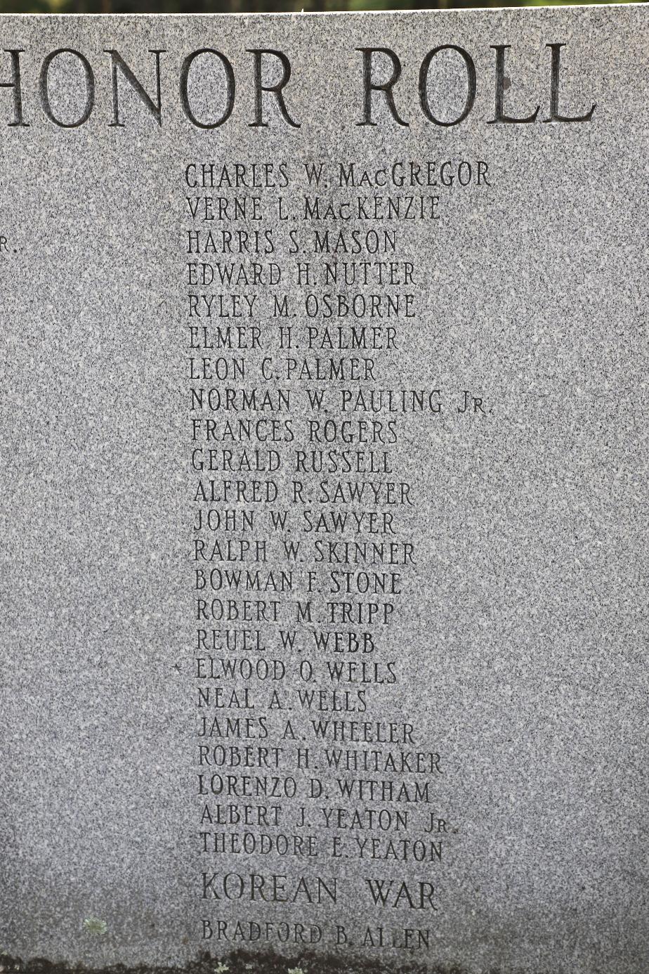 Epsom New Hampshire Veterans Memorial