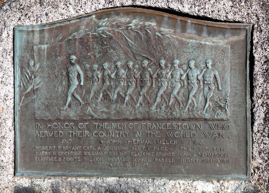 Francestown New Hampshire World War I Veterans Memorial
