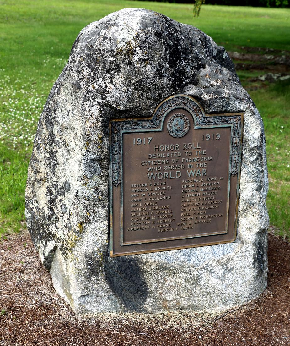 Franconia New Hampshire World War I Veterans Memorial