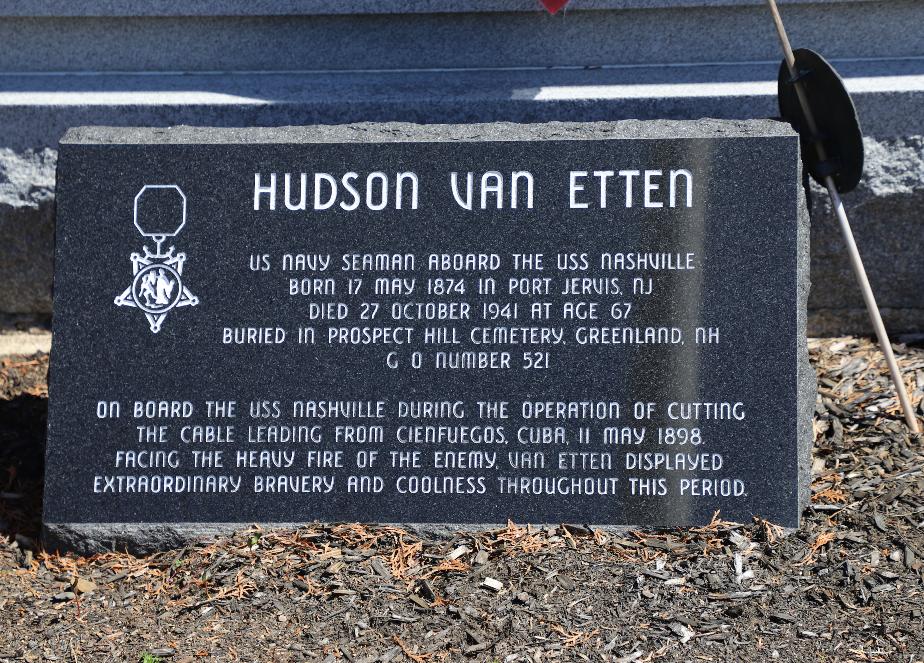 Greenland New Hampshire Memorial Park Hudson Van Etten Medal of Honor