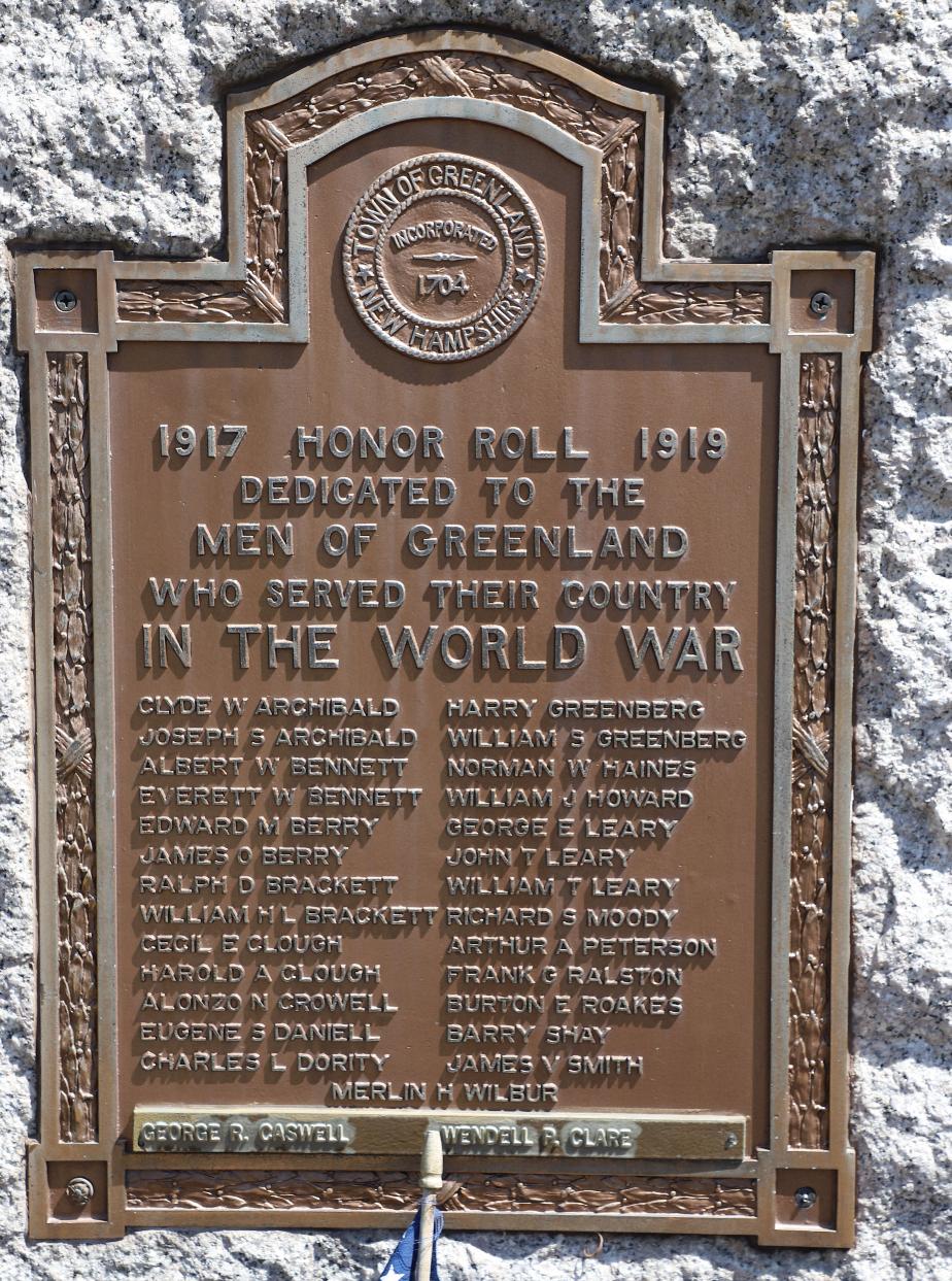 Greenland New Hampshire Memorial Park World War I Memorial
