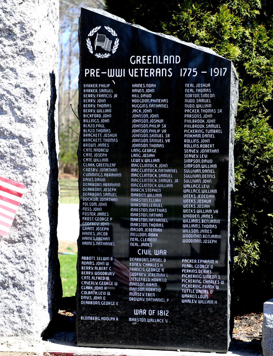 Greenland New Hampshire Memorial Park Revolutionary War Memorial