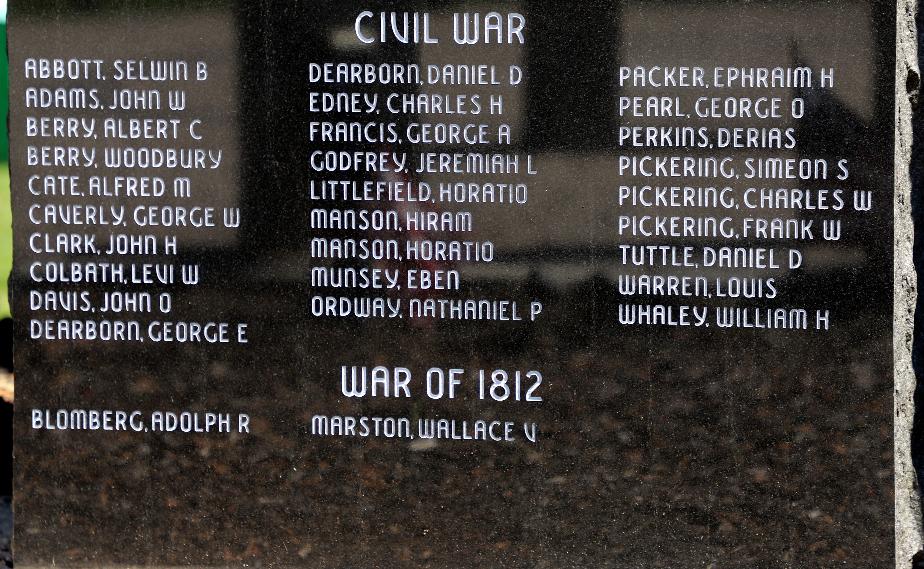 Greenland New Hampshire Memorial Park Civil War Memorial
