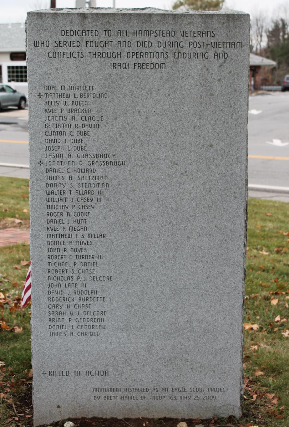 Hampstead New Hampshire Post-Vietnam War Veterans Memorial