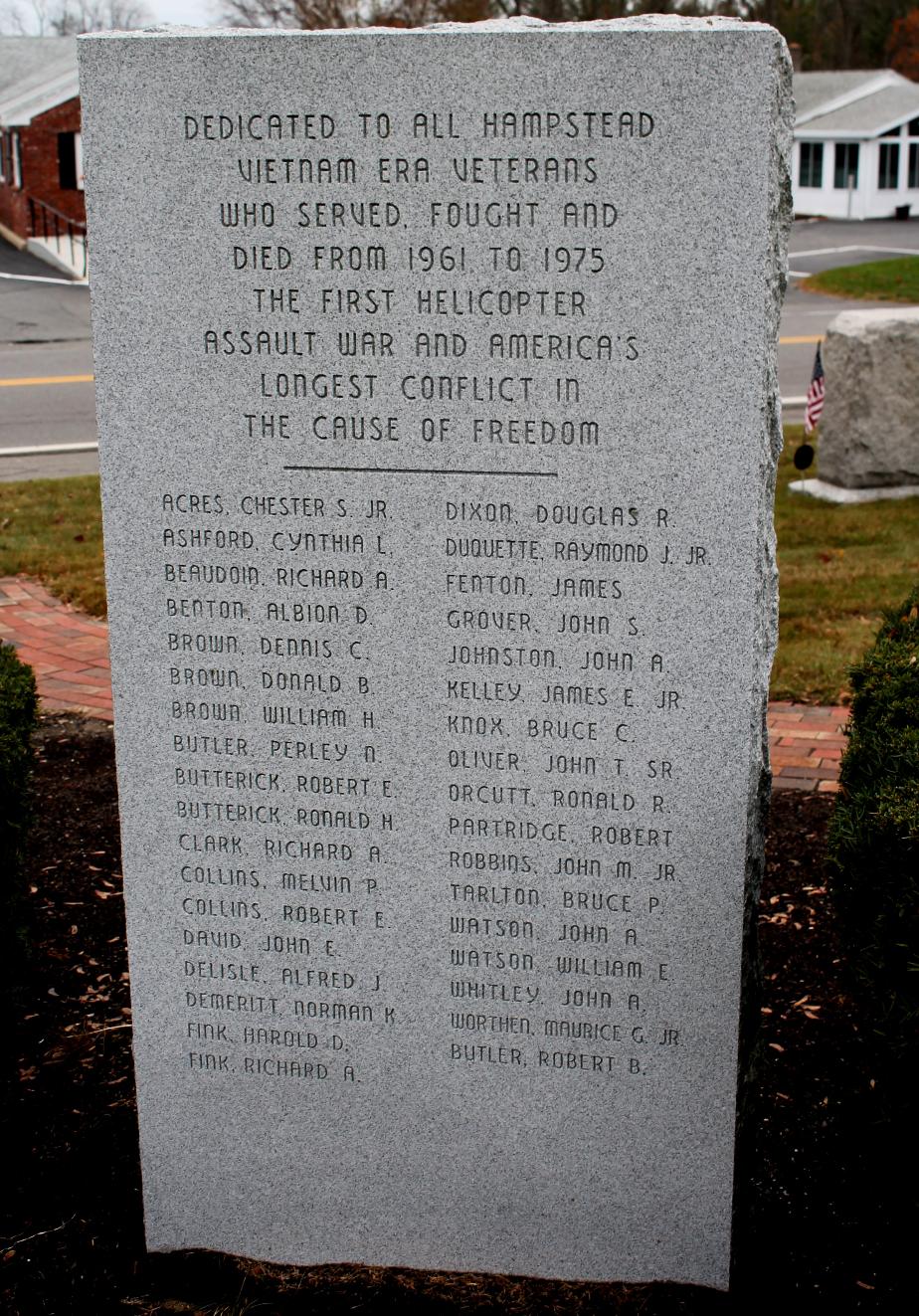 Hampstead New Hampshire Vietnam War Veterans Memorial
