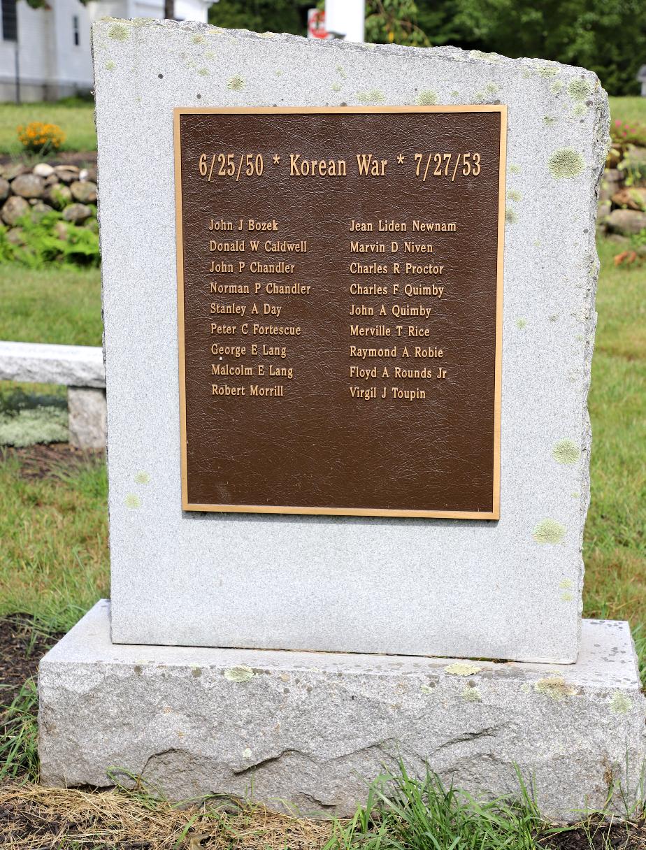 Hill New Hampshire Korean War Veterans Memorial
