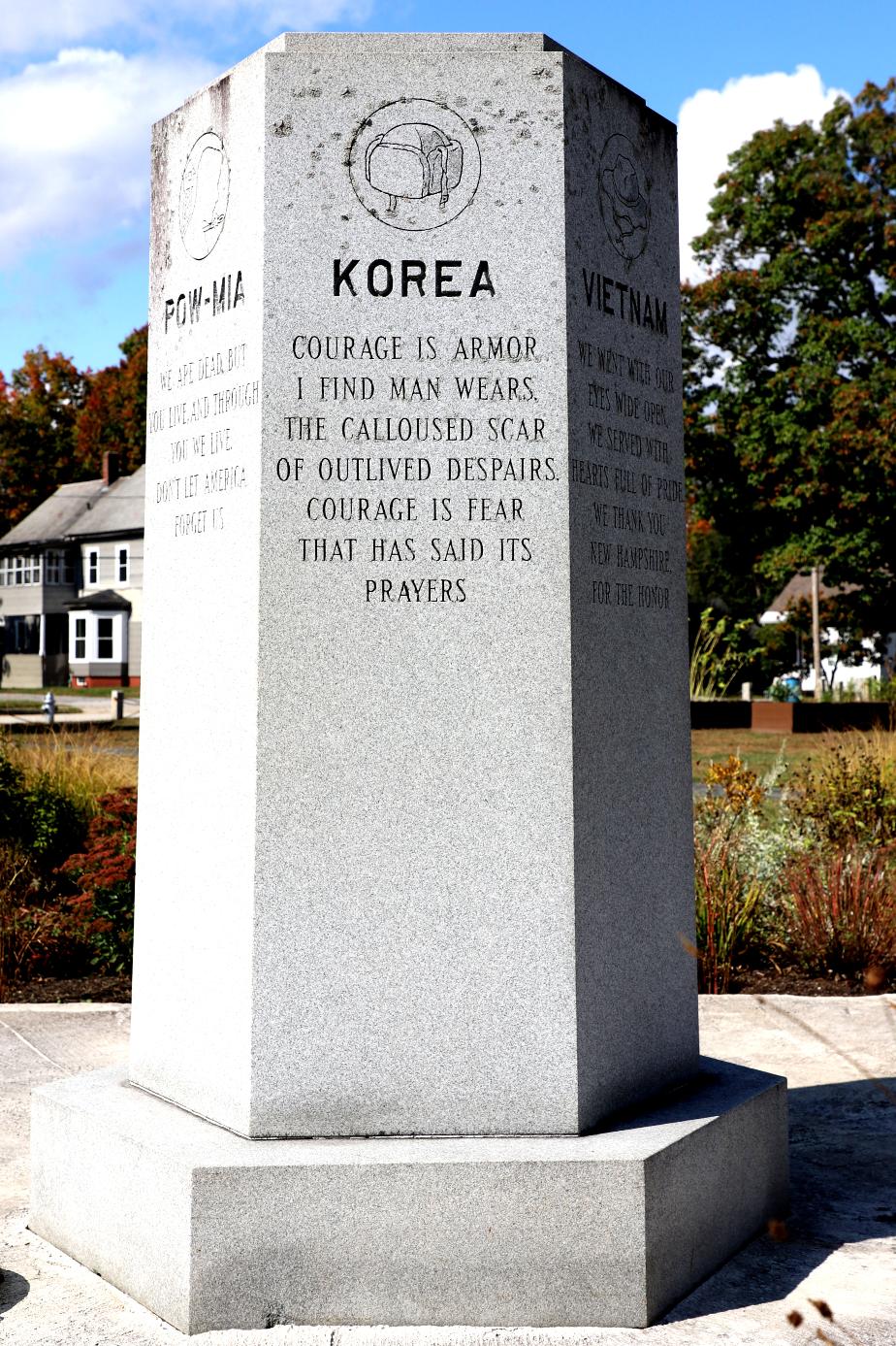 Keene New Hampshire Veterans Memorial Park Korea