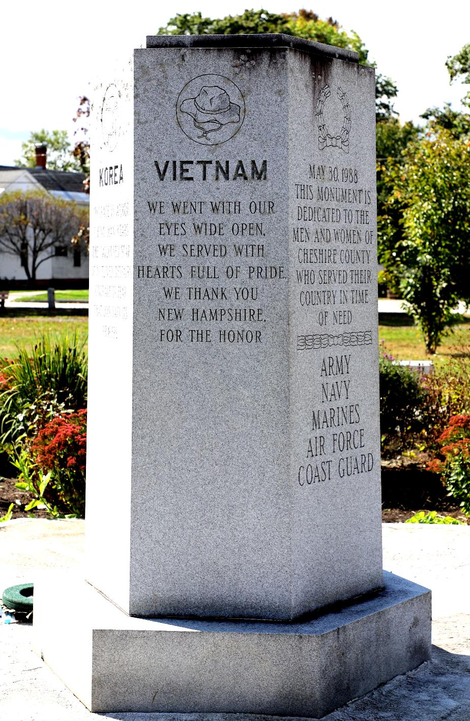 Keene New Hampshire Veterans Memorial Park Vietnam