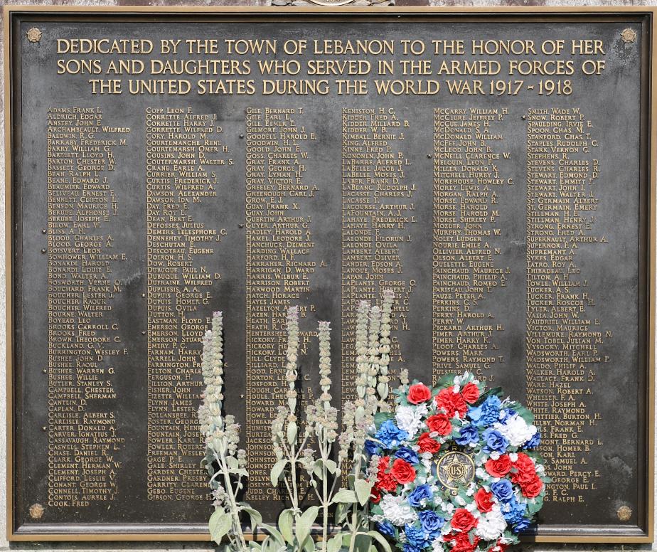 Lebanon New Hampshire WWI Veterans Memorial