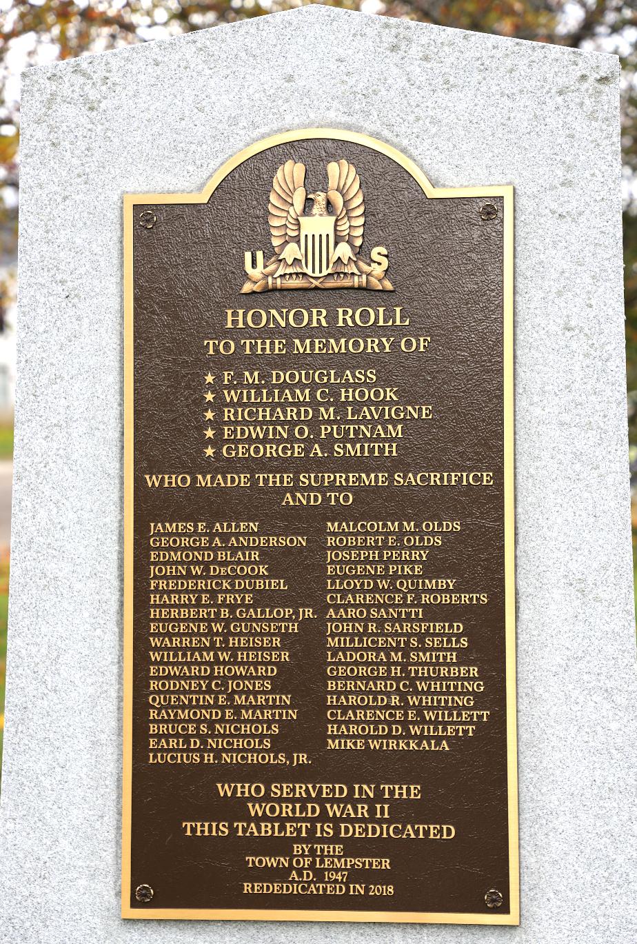 Lempster NH Veterans Memorial 