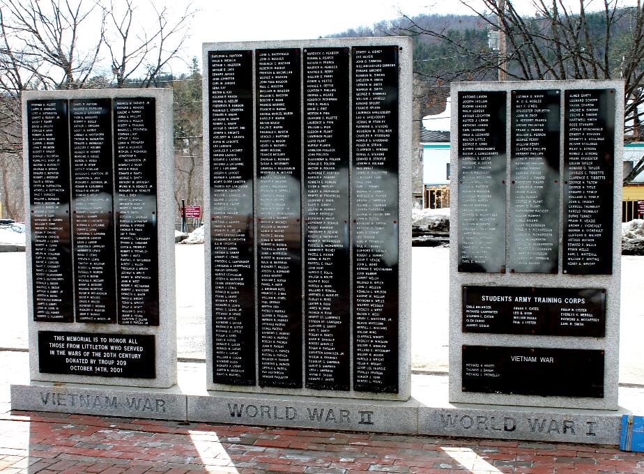 Littleton New Hampshire World War I, World War II and Vietnam War Veterans Memorial