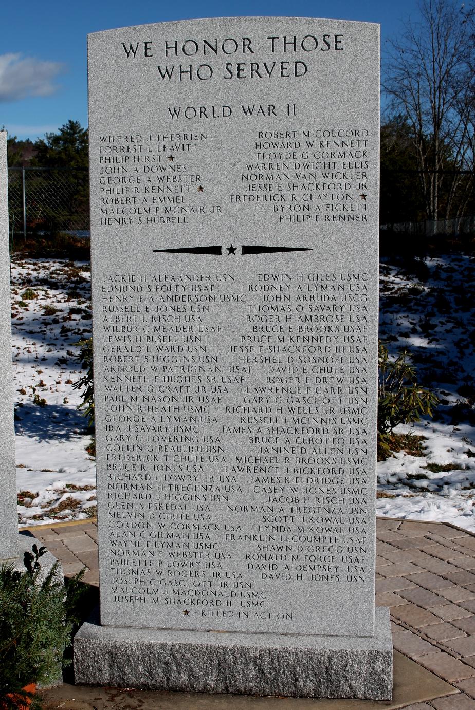 Madison New Hampshire World War II Veterans Memorial