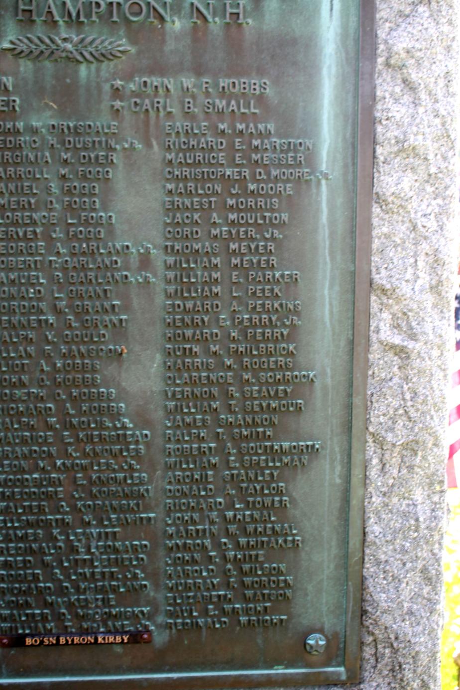 North Hampton NH World War II Veterans Memorial