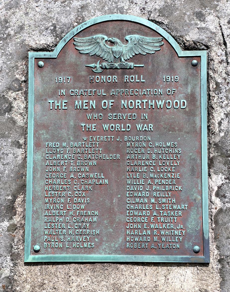 Northwood New Hampshire World War I Veterans Memorial