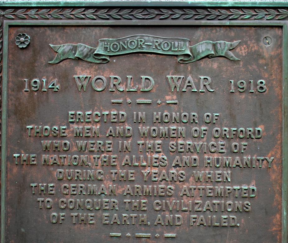 Orford New Hampshire World War I Veterans Memorial