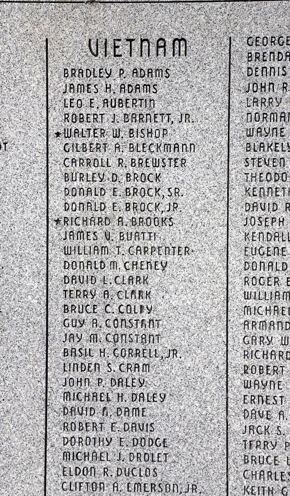 Pittsfield NH Veterans Memorial - Vietnam Honor Roll