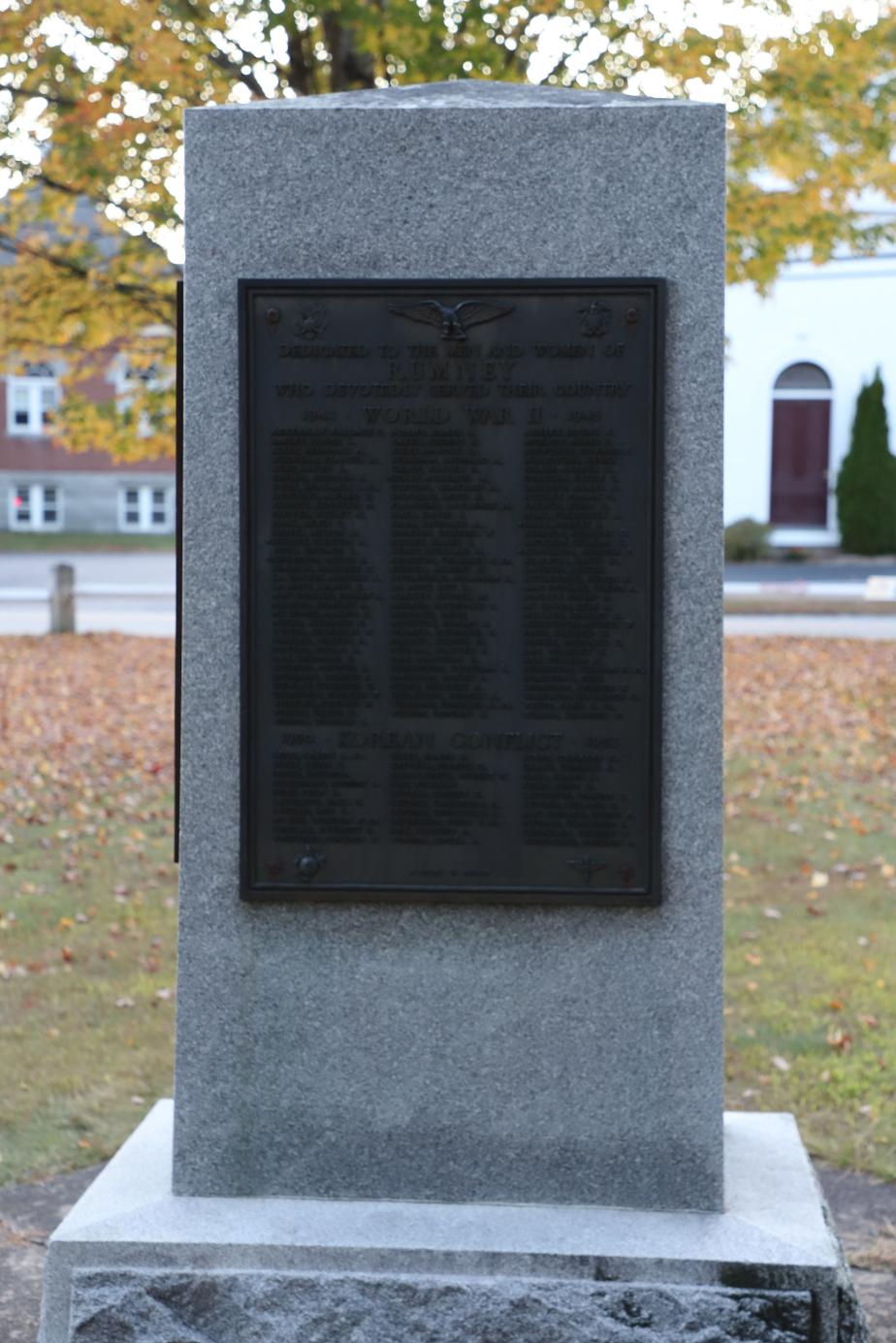 Rumney New Hampshire Veterans Memorial - World War II