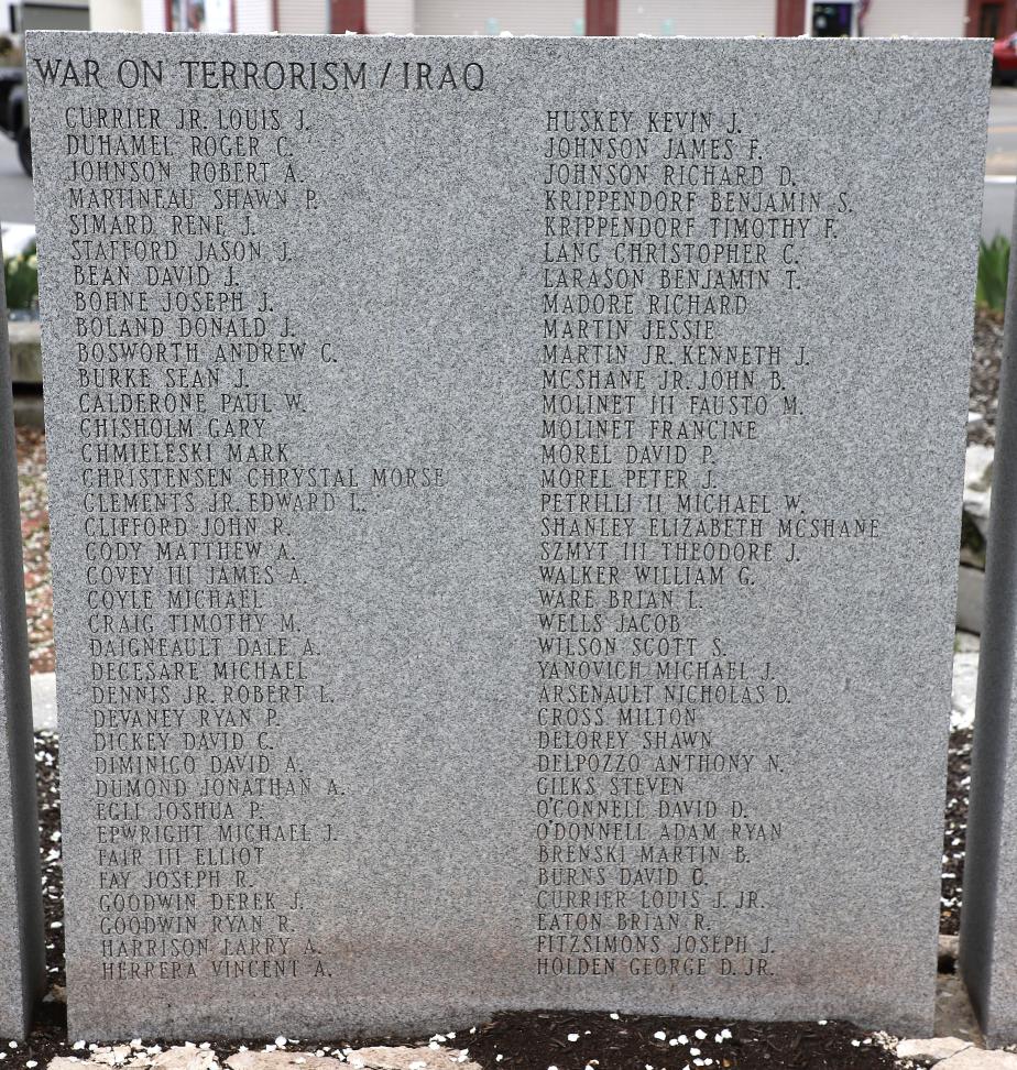 Salem New Hampshire Veterans Park - Global War on Terrorism Veterans Monument