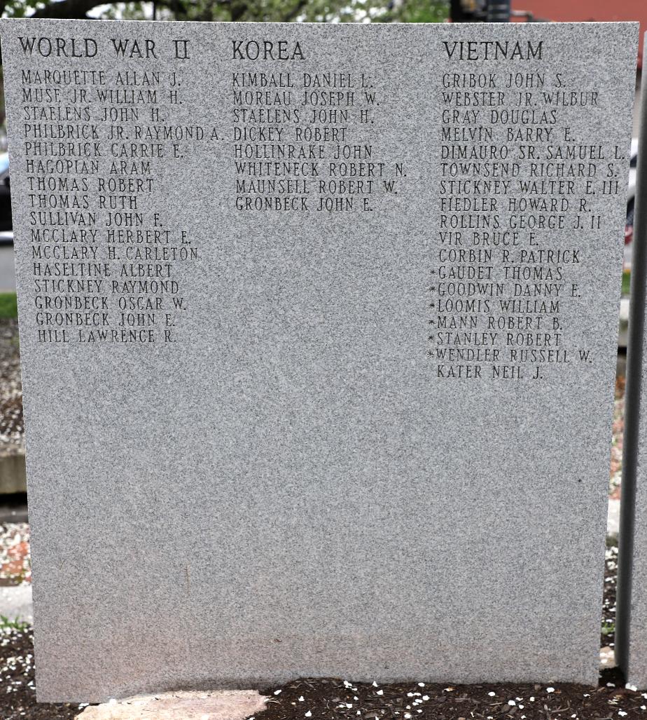 Salem New Hampshire Veterans Park - World War II - Korea - Vietnam Veterans Monument