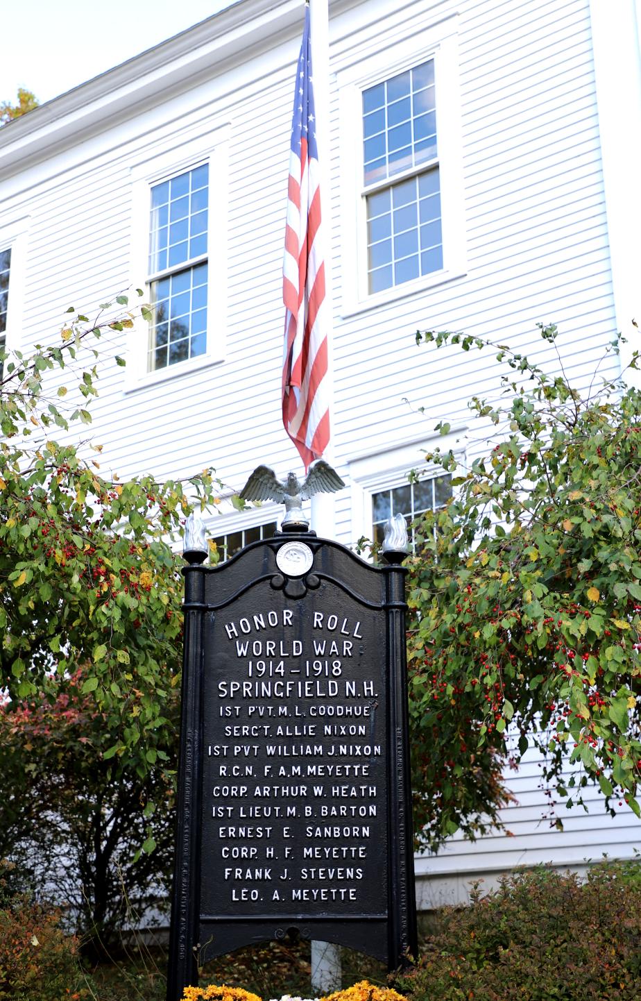Springfield New Hampshire World War I Veterans Memorial