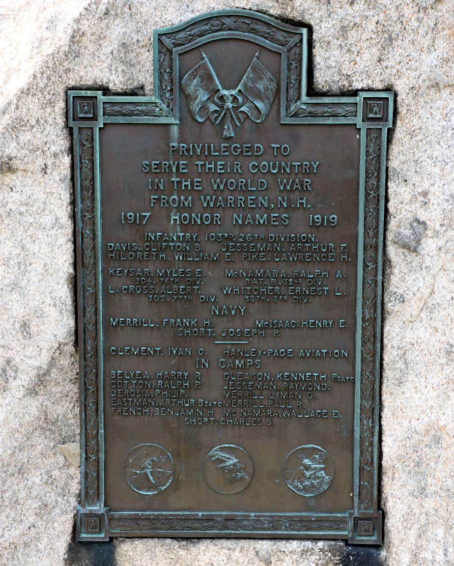 Warren New Hampshire World War I Veterans Memorial