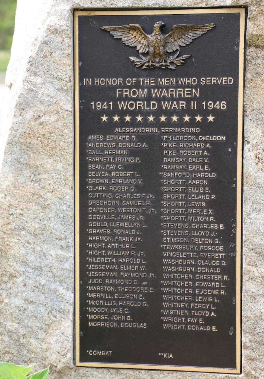 Warren New Hampshire World War II Veterans Memorial