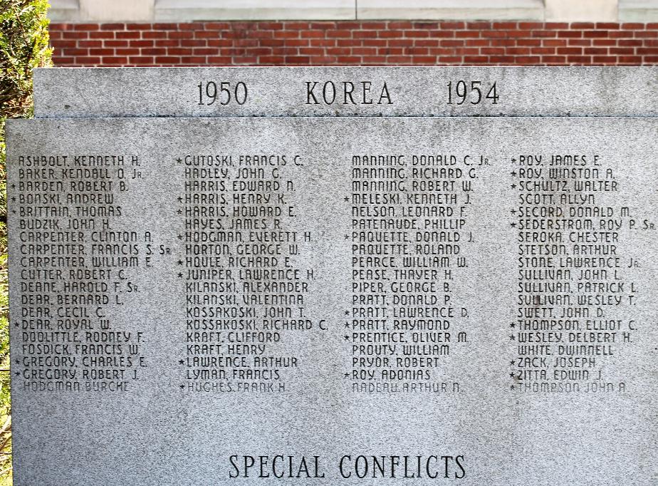 Winchester New Hampshire Korean War Veterans Memorial