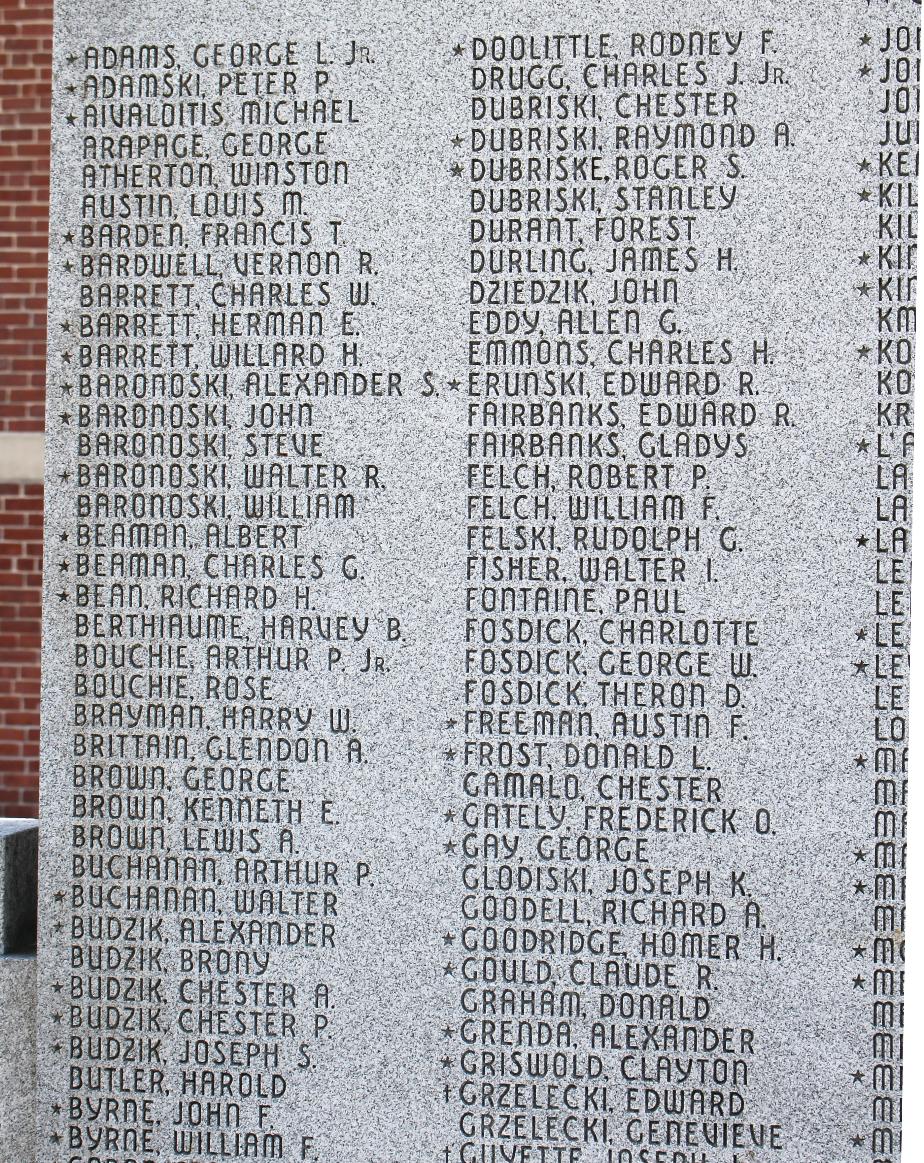 Winchester New Hampshire World War II Veterans Memorial