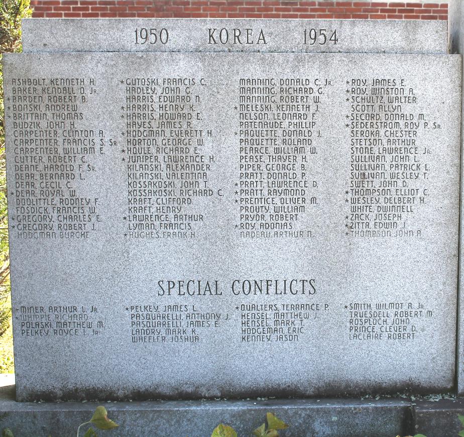 Winchester New Hampshire Korean War Veterans Memorial