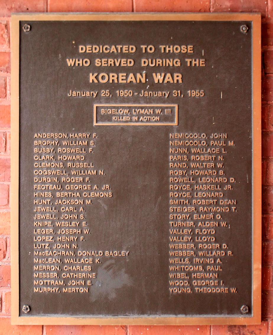 Warner New Hampshire Korean War Veterans Memorial